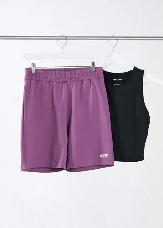 Облегающие шорты с завязками на талии ASOS 4505-Фиолетовый