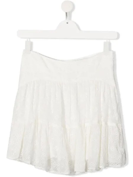 Chloé Kids юбка с плиссировкой и люверсами