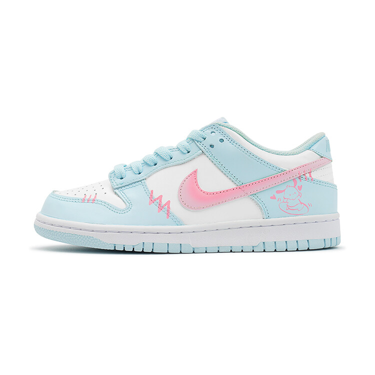 Кроссовки Nike Dunk Skateboarding Shoes Women's Low-top White, голубой