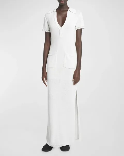 Платье макси фактурной вязки Auden Proenza Schouler, цвет White