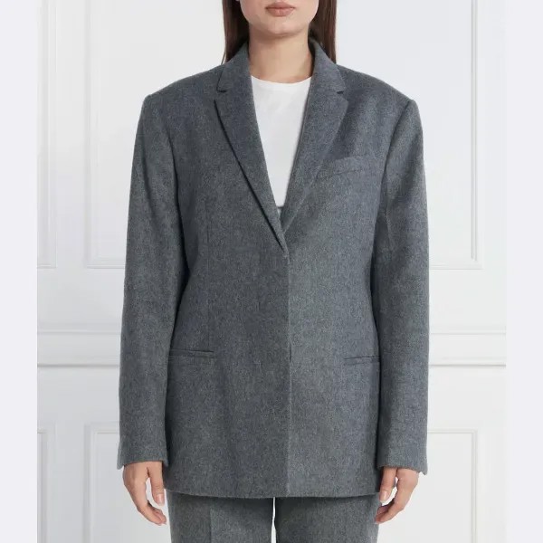 Элегантный шерстяной жакет классического кроя Calvin Klein, черный