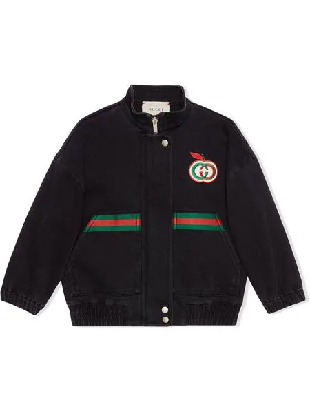 Gucci Kids джинсовая куртка с логотипом Interlocking G