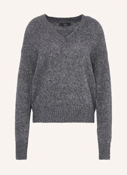 Свитер визита с альпакой Weekend Max Mara, серый