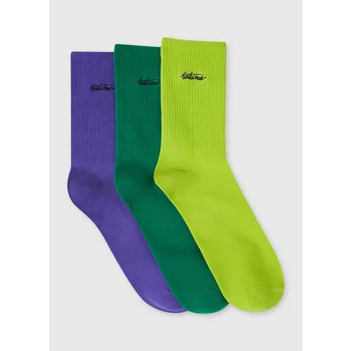 Носки O'STIN, 3 пары, размер 45-47, зеленый