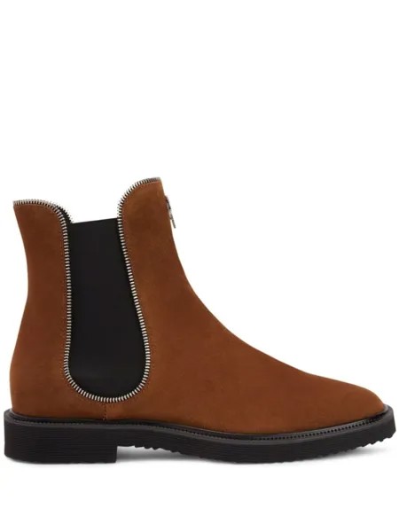Giuseppe Zanotti ботинки с молниями, коричневый
