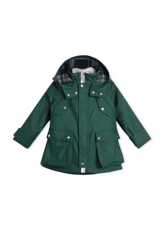 Burberry Kids Cotton Blend Hooded Parka with Detachable Warmer