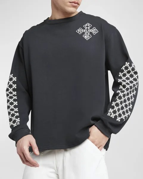 Мужская свободная футболка с логотипом Cross Cross Rhude, цвет Vtg Black