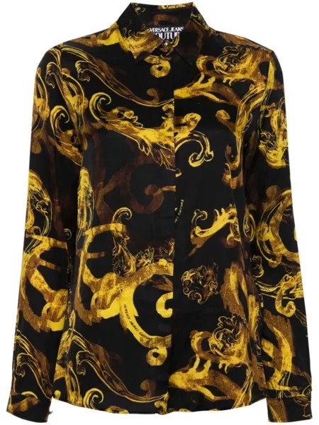 Versace Jeans Couture рубашка с принтом Watercolour Couture, черный