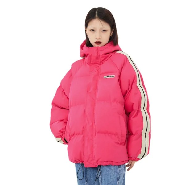 Новинка Зима 2022, женское хлопковое платье с капюшоном, модные женские парки, Теплая стеганая куртка черного, розового, синего цветов