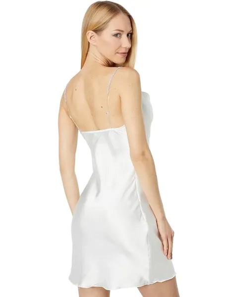 Платье Bebe Sparkle Strap Slip Dress, слоновая кость
