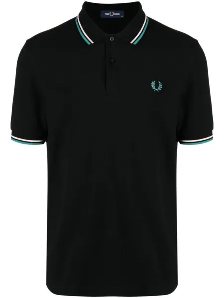 Fred Perry рубашка поло с вышитым логотипом, черный