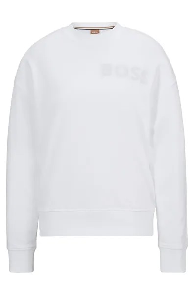 Свитшот Boss Relaxed-fit Cotton-blend With Logo Detail, белый