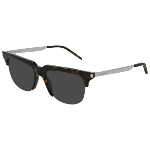 Солнцезащитные очки Saint Laurent, серебряный, серый