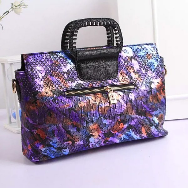 Новая Женская Офисная сумка с бриллиантами, роскошный женский портфель через плечо, вместительная модная сумка-тоут, фиолетовая женская су...