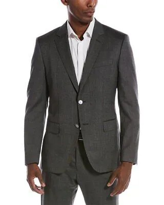 Boss Hugo Boss Slim Fit костюм из шерсти и шелка с брюками с плоской передней частью, мужской серый
