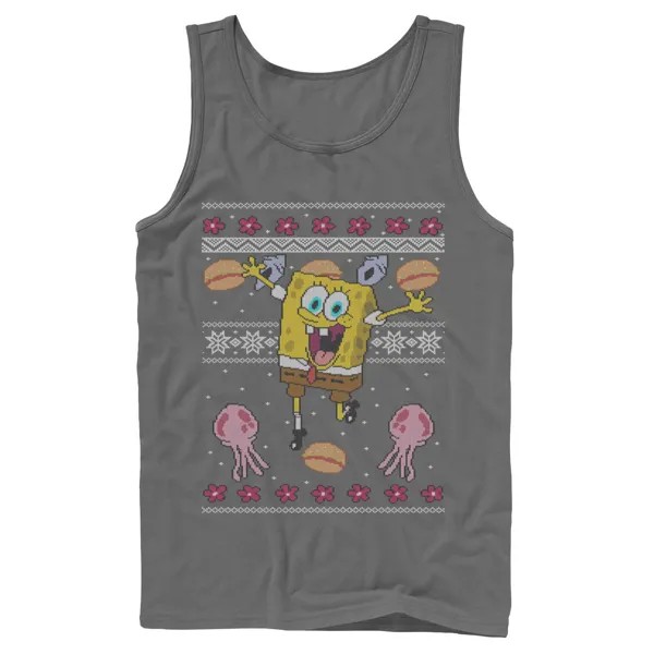 Мужская майка Nickelodeon SpongeBob SquarePants Медуза Ugly Christmas с рисунком