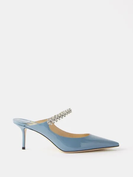 Туфли-лодочки bing 65 из лакированной кожи, украшенные кристаллами Jimmy Choo, синий