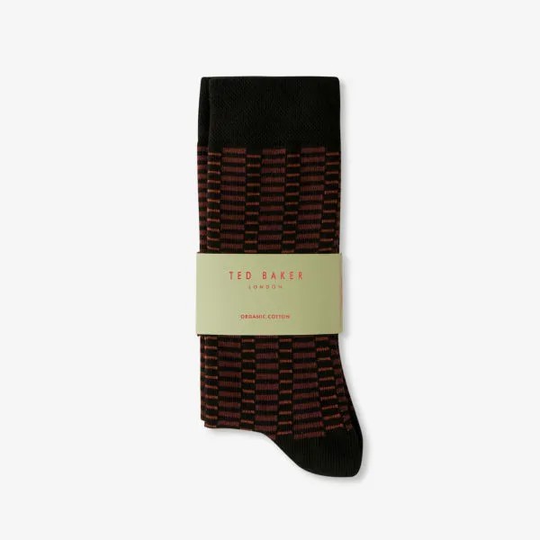 Носки sokkone из эластичного хлопка средней длины с рисунком Ted Baker, коричневый