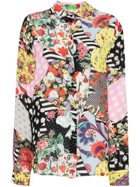 Moschino рубашка с абстрактным узором, желтый