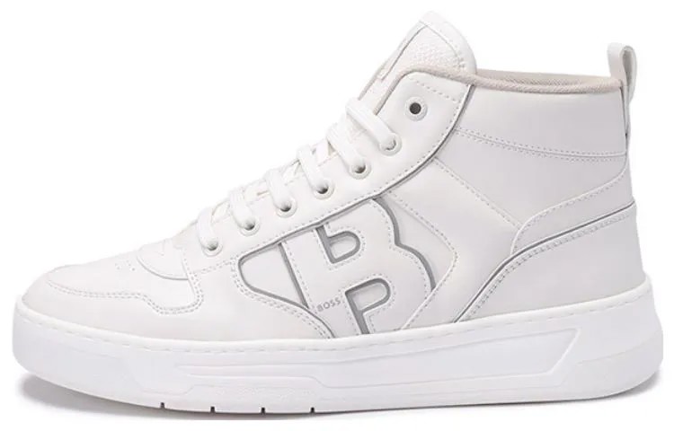 Кроссовки HUGO BOSS Skateboarding Shoes Men High-top White, белый
