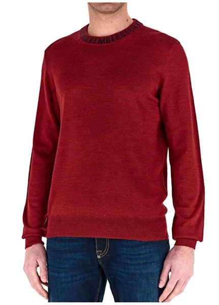 Красный мужской свитер с круглым вырезом Bikkembergs
