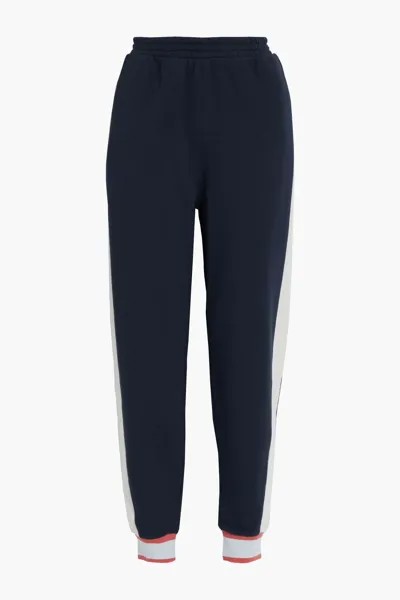 Полосатые спортивные брюки из французской хлопковой махры The Upside, темно-синий