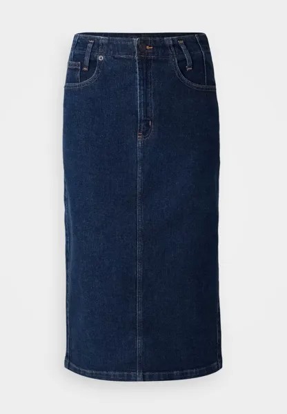 Джинсовая юбка ARCHIVE BACK MIDI SKIRT FRATER GAP, темно-синие джинсы