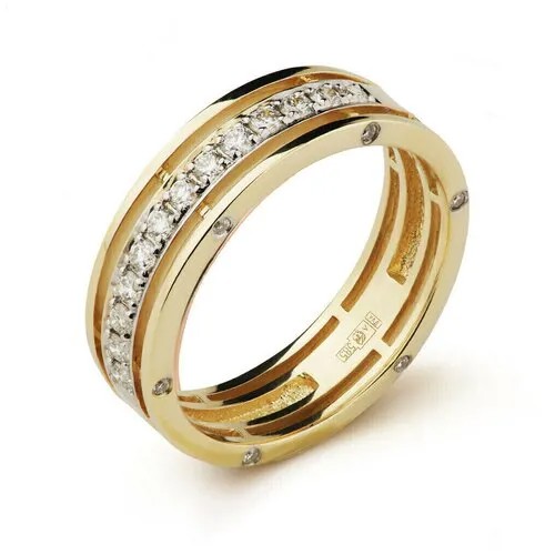 Обручальное кольцо из желтого золота с бриллиантами 