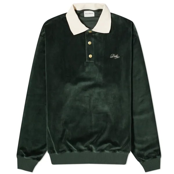 Поло Drôle De Monsieur Presented By End. Embroidered Velvet Fleece, зеленый