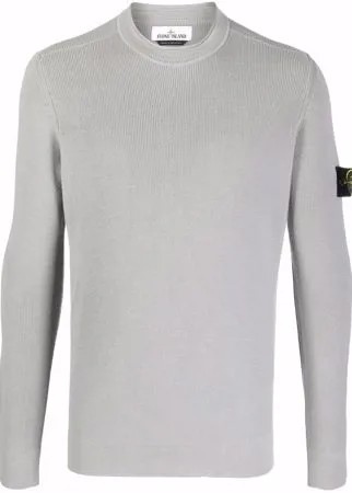 Stone Island шерстяной пуловер с нашивкой-логотипом
