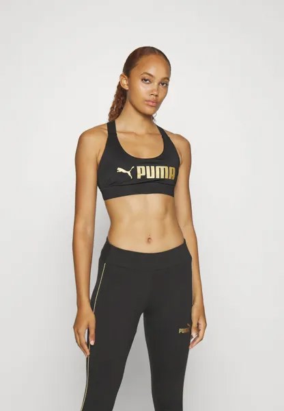 Спортивный бюстгальтер со средней поддержкой MID IMPACT FIT BRA Puma, цвет black/gold-coloured