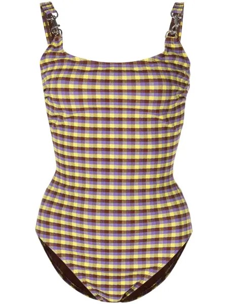 Tory Burch купальник в клетку, желтый