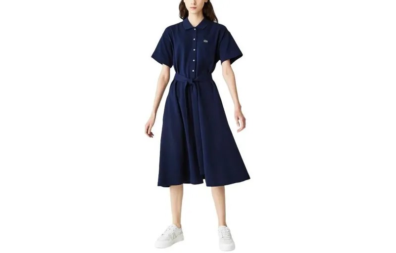 LACOSTE Женское платье с короткими рукавами, цвет Blue