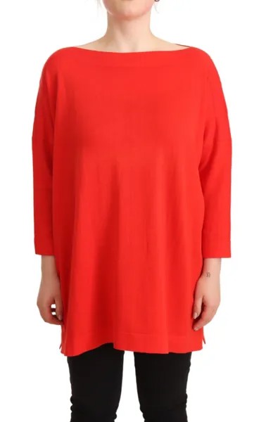 DANIELA GREGIS Свитер, красный свободный повседневный пуловер с вырезом лодочкой. IT40/US6/S 1100 долларов США