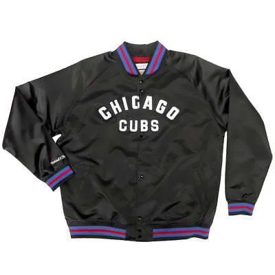 Mitchell - Ness Легкая Атласная Куртка Мужская Черная Повседневная Спортивная Верхняя Одежда ST