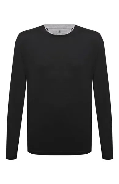 Лонгслив из шелка и хлопка Brunello Cucinelli
