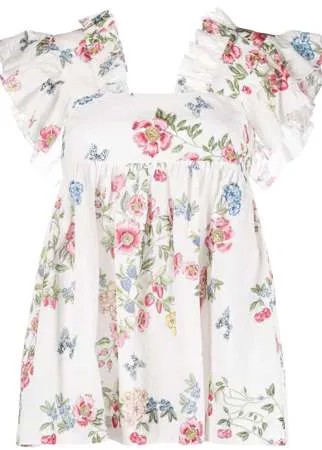 Vivetta блузка с оборками и цветочным принтом