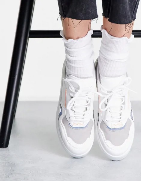 Белые кроссовки в спортивном стиле на шнуровке Topshop Court-Белый