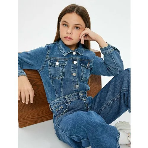 Джинсовая куртка KOTON, размер 6-7 лет, темно-синий