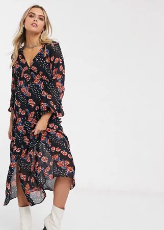 Платье миди с цветочным принтом Topshop Maternity-Мульти