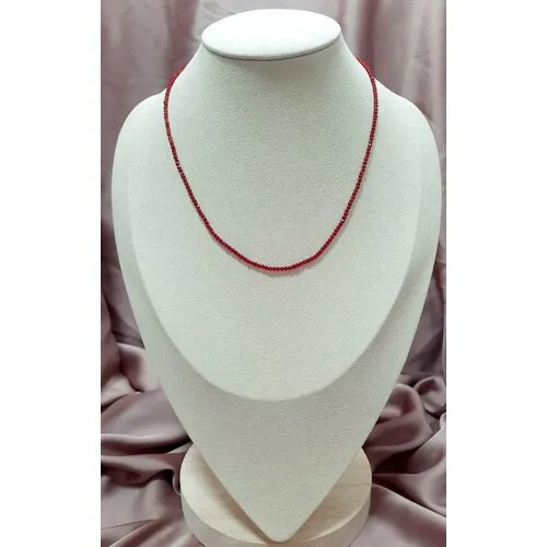 Бусы, шпинель, длина 39 см, красный