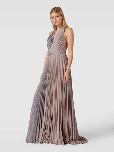 Вечернее платье в двухцветном дизайне Unique, розовый