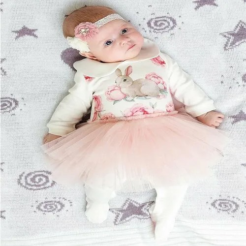 Комплект одежды  Luxury Baby для девочек, повязка и комбинезон, нарядный стиль, размер 62, мультиколор