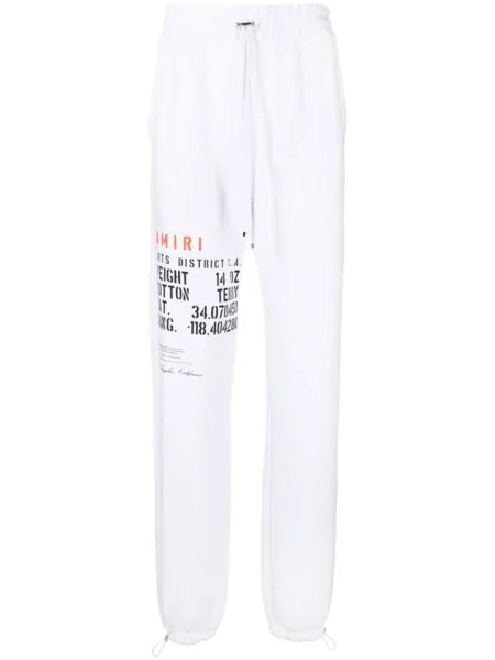 Спортивные брюки с логотипом AMIRI, белый