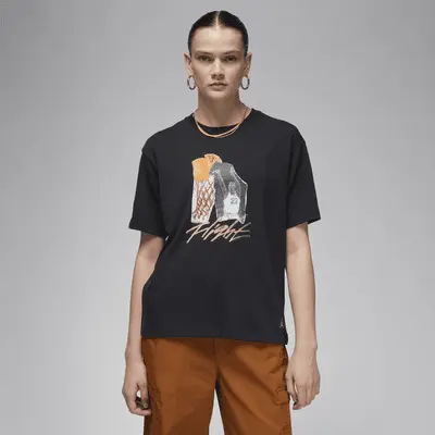 Футболка Jordan Women's Collage T-Shirt, цвет Black/Legend Medium Brown