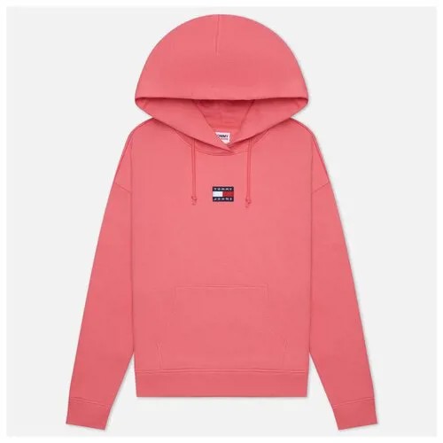 Женская толстовка Tommy Jeans Tommy Center Badge Hoodie розовый , Размер L