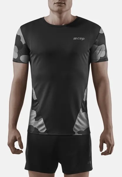 Футболка с принтом Camocloud Short Sleeve CEP, цвет black grey