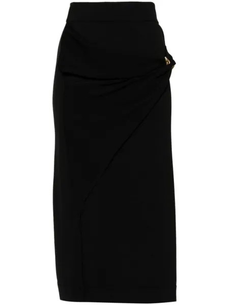 Jil Sander юбка из вирджинской шерсти с завышенной талией, черный