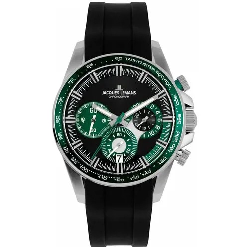 Наручные часы JACQUES LEMANS Sport, зеленый, серебряный