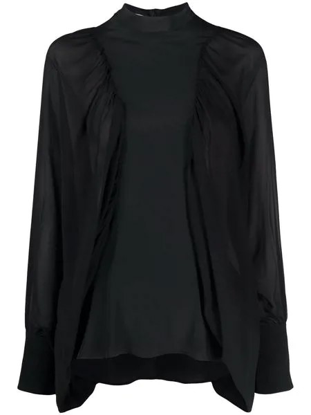 Dondup блузка с прозрачными рукавами